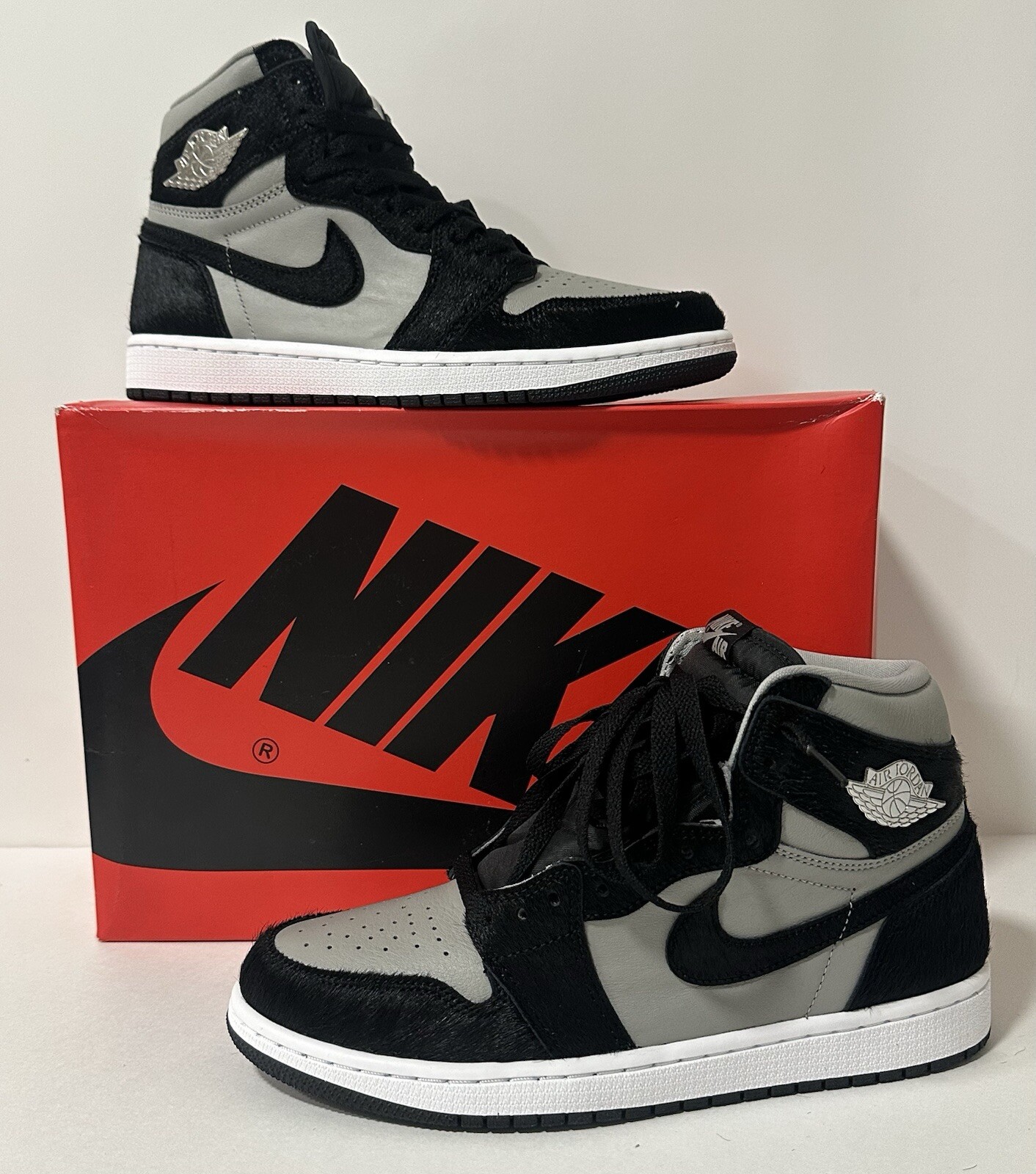 PONY NIKE Air Jordan RETRO HI OG 'Twist 2.0' DONNA taglia 10 grigio pelo di cavallo nuovo con scatola