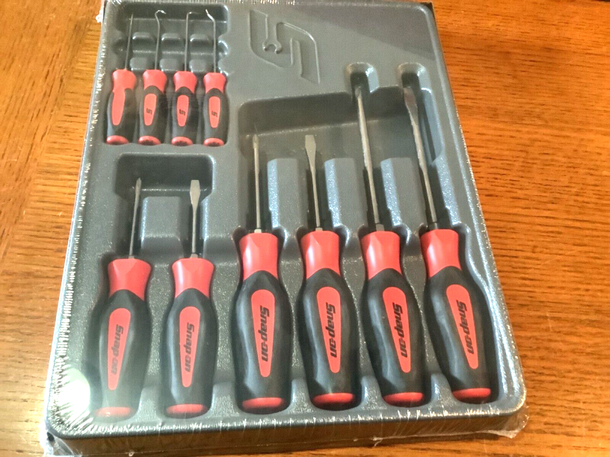 Snap-on 10pc Combination Screwdriver Awl Hook & Pick Set Gun Metal