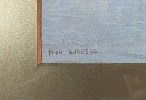 ANTIQUE W/C LISTED ENGLISH FREDERICK BURGESS Sd RIVER LANDSCAPE NORWICH, ENGLAND - Picture 5 of 10