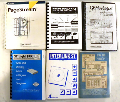 ATARI INVISION ELITE INTERLINK GEMVELOPE UIS III USER MANUALS 520ST/1040ST/STE
