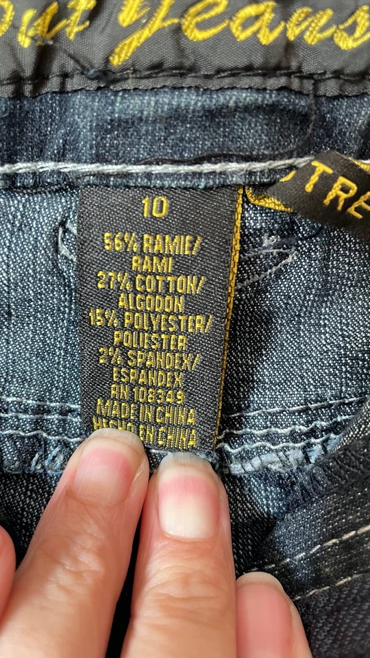 Pantalones Cortos de Jean Out Jeans Para Mujer Y2K Ramie Algodón Elástico Largo Talla 10 Foto 3 de 4