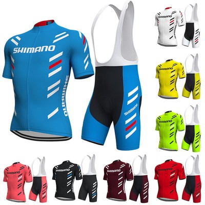 Shimano Herren Radtrikott Set Kurzarm fahrradshirt Rennrad Trikot Bib Shorts Set