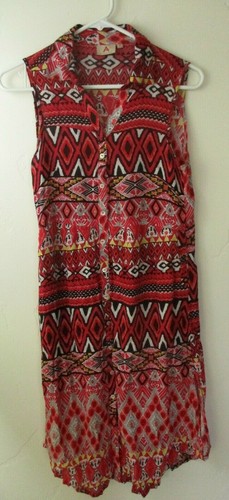 Southwest button front sleeveless dress 