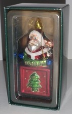 Macy's Santa Jack In The Box Glitter Christmas Tree Ornament