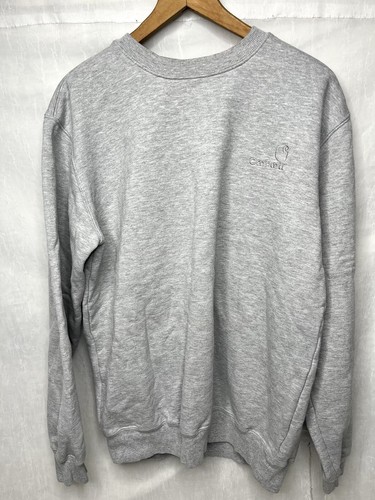 Vintage 90s Y2K Carhartt Spellout Embroidered Crewneck Grey Cotton Blend Size M