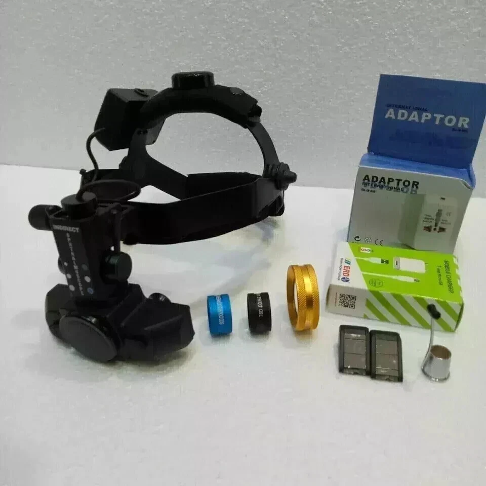 Oftalmoscopio indirecto con paquete combinado de lentes 20D 90D 78D accesorios Foto 2 de 4