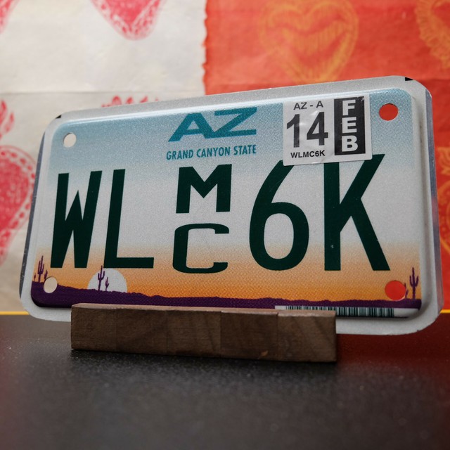 2014 Arizona Motorcycle License Plate Desert Graphic Flat WLMC6K eBay
