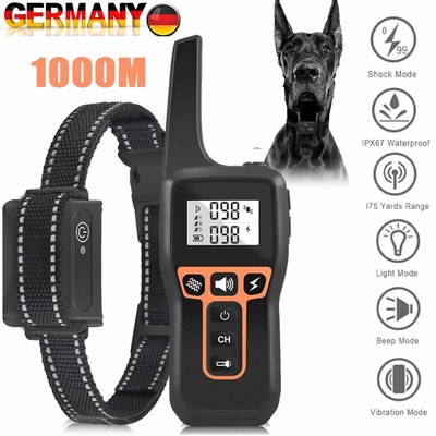 Elektroschock Pet Dog Training E-Halsband Anti-Bark Obedience Stromschlag 1000M