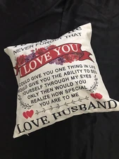 TO My Dear Wife Red Roses Never Forget That I Love You Pillow Cover