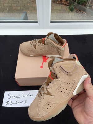 Jordan 6 Retro Travis Scott British Khaki UK13 Pre-School (PS) 