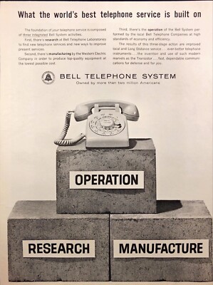 1962 Bell Telephone System Operation Research Manufacture Vintage Print Ad