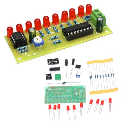 LED Chaser Flowing Water Light NE555 Module + CD4017 PCB Board DIY Kit   NtMK`xd