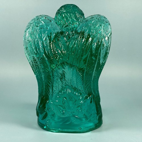 Estatuilla vintage de ángel rezante de vidrio Boyd Art #3 ~ verde Columbia - Imagen 3 de 8