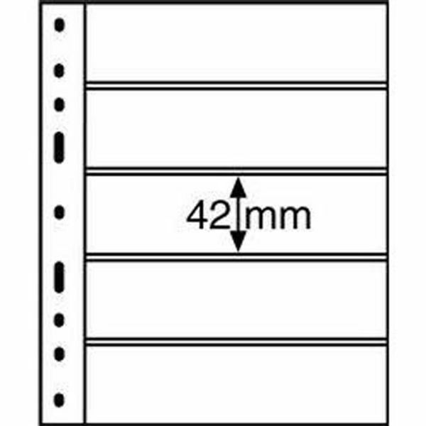 Leuchtturm (333229) Kunststoffhüllen OPTIMA, 5er Einteilung, schwarz