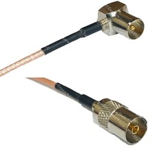 RG316 DVB Pal Male Angle to DVB TV Pal Female RF Cable Rapid-SHIP LOT