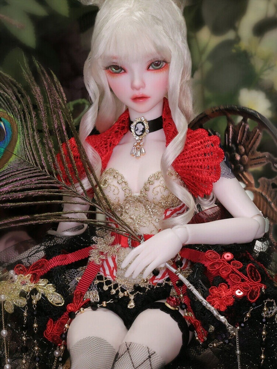 1/4 BJD Doll Women Girl Resin Ball Jointed Body Clothes Wig