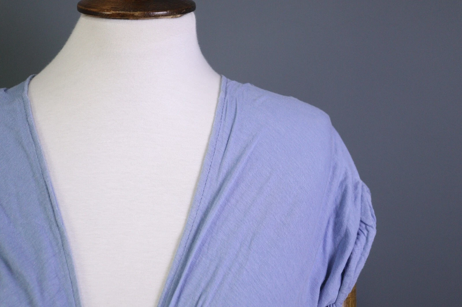 BOTTEGA VENETA blu cotone manica corta collo a cuore taglia 42