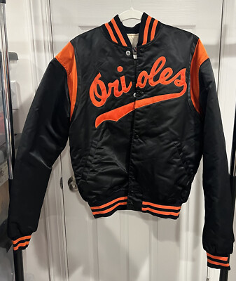 Vintage 80's Baltimore Orioles MLB Starter Satin Bomber Jacket