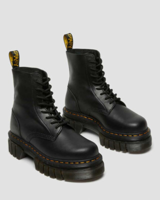 靴 Dr.Martens AUDRICK 8-EYE BOOT Audrick 8 Eye QLTD White Stitch Leather Platform Boots