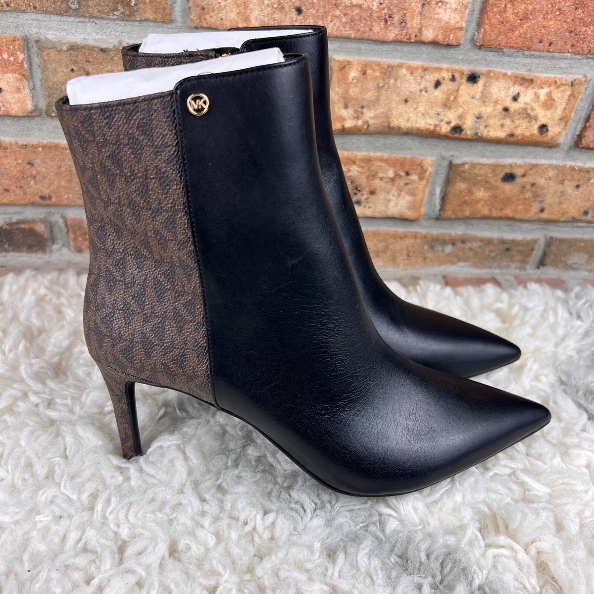 MICHAEL Michael Kors Alina Flex Leather Logo Ankle Boot NEW