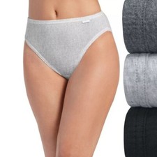 Women's 3-Pack Jockey Elance 100 Cotton French Cut Panties Assorted Size 11/4XL