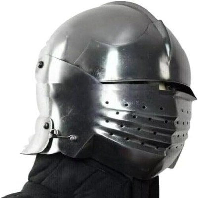 18G Steel Medieval Knight Pig Face Bascinet Helmet   Functional WMA