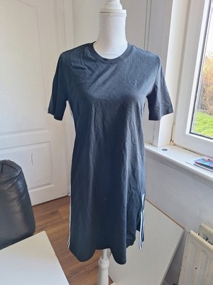 Adidas Damen T-Shirt Kleid schwarz kurzarm Größe UK10
