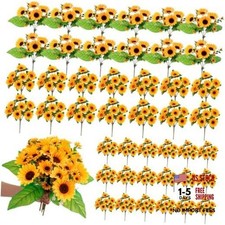 Bundles Artificial Sunflowers Bouquets Bulk for Wedding 12 Inch 50 7 Head