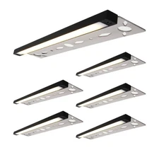 LUMENGY 13-inch 4w Super Slim LED Solid Black Hardscape Lights 2700k 6-pack