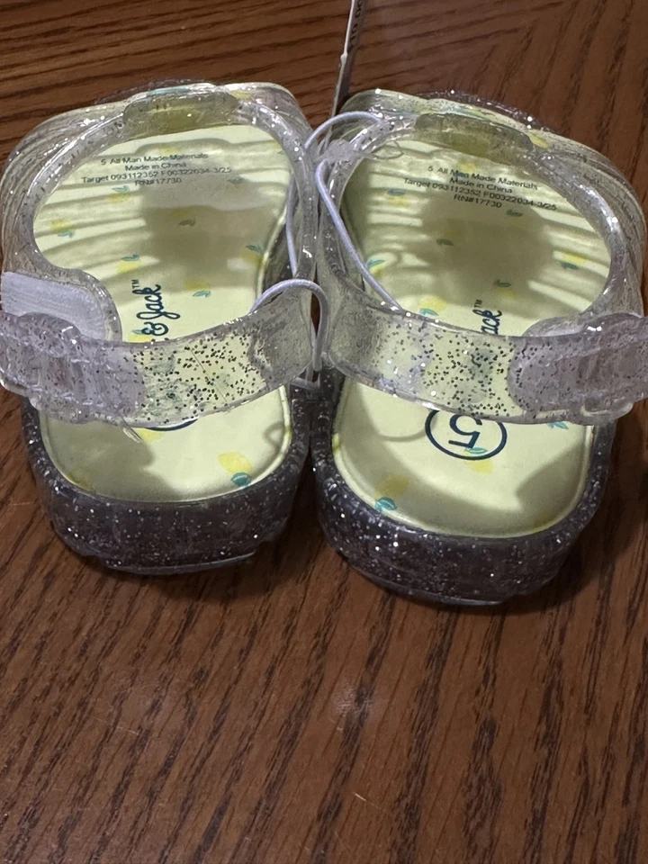 NUEVO CON ETIQUETAS Niñas Pequeñas Talla 7 CAT & JACK Delia Jalea de Limón Pescador Sandalias Zapatos Foto 4 de 4