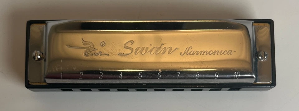 Swan Harmonica 10 Hole Key of C Instructions & Case Silver - Image 3 of 4