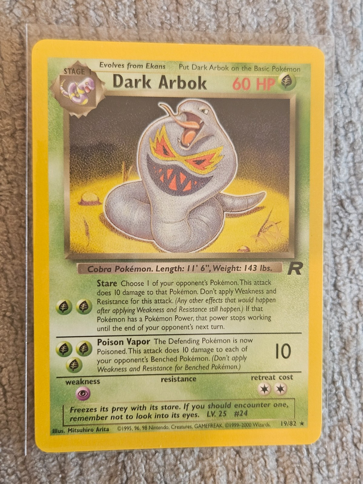 Pokemon Card - Dark Arbok [W Stamped] WoTC Promo Team Rocket 19/82 Promo