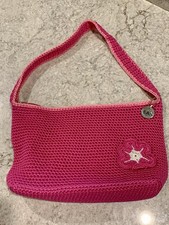 The Sak Pink Strawberry Crochet Flower Small Purse NWOT