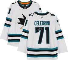Macklin Celebrini San Jose Sharks Autographed White Road Fanatics Premium Jersey