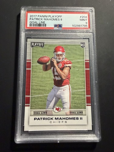2017 Panini Playoff Patrick Mahomes II #204 Goal Line Rookie RC PSA 9 Chiefs
