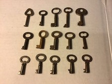Lot Of 15 Antique Open Hollow Barrel Single Bit Skeleton Padlock Lock Keys Lot Of 15 Antique Open Hollow Barrel Single Bit Skeleton Padlock Lock Keys