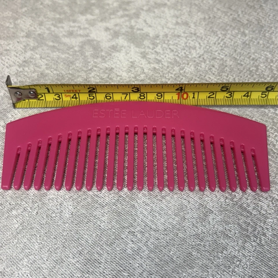 Vintage Estee Lauder Plastic Hair Comb Wide Tooth Rounded Pink - Image 4 of 4