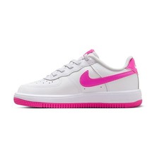 BOYS PRE SCHOOL NIKE FORCE 1 LOW EASYON WHITE/LASER FUCHSIA FN0237-102-SIZE 11
