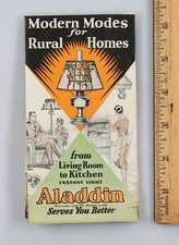 Vintage Aladdin Instant Kerosene Lamps For Farm Homes Foldout Brochure 1930s
