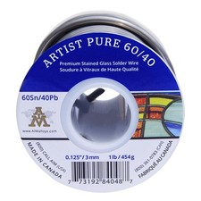 Artist Pure 60/40 Stained Glass Solder, 0.125inch, 1lb 3mm / 454g