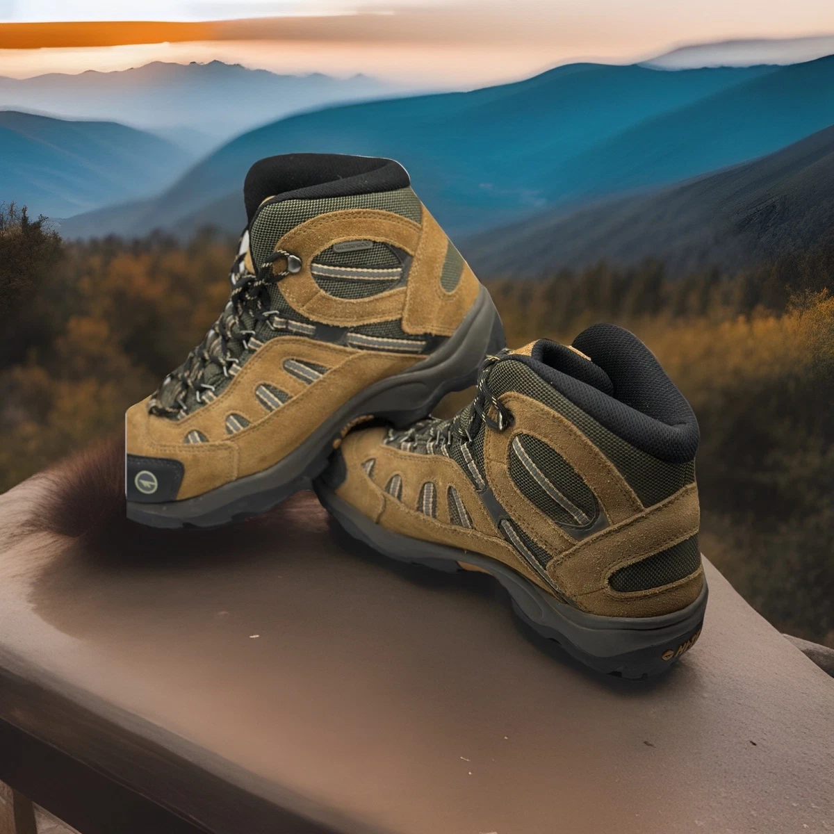 Men\'s High-Tech Hiking Shoes - Tan and Black Large Size 15 Hi-Tec Hiking Shoes & Boots for Men for sale | eBay main image 2
