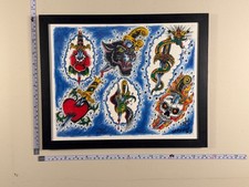 American Traditional Tattoo Flash Art Framed 11x14 Ready-to-Hang 38 Daggers