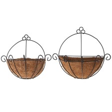 Flowerpot Iron Coconut DIY Garden Hanging Planters Wall Baskets Pot Half Round