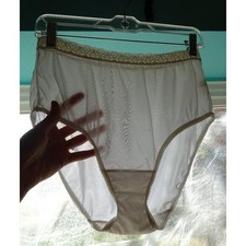 Vintage White Fruit of the Loom Nylon Granny Pantie size 7 pinup retro sissy