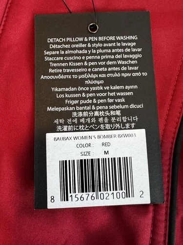 NWT Baubax Men’s Water Resistant Bomber Jacket in Red With A Hood sz M NEW image 7