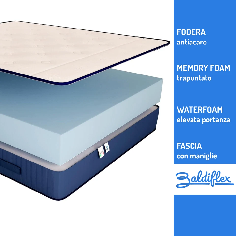 Materasso Memory Foam Ortopedico Baldiflex RelaxOne 20 Made in Italy - Immagine 2 di 4