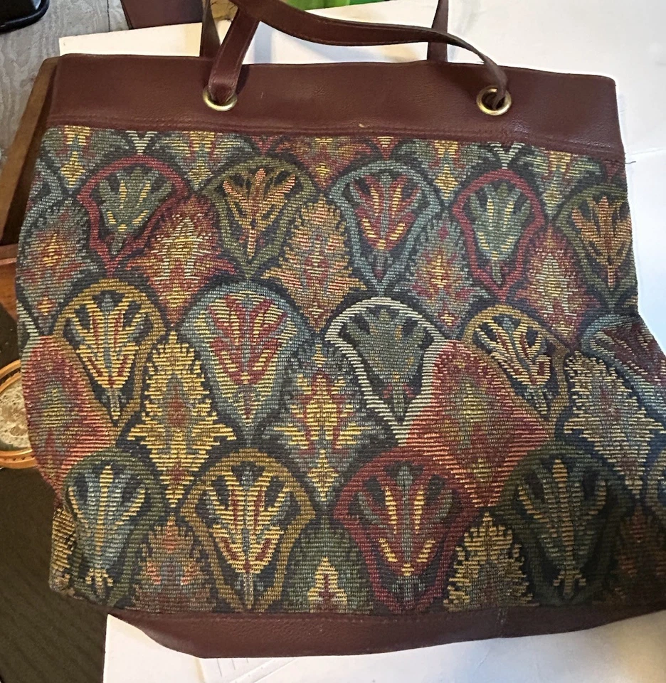 Large Diane von Furstenberg Vintage Tapestry Tote Travel Bag•EUC - Image 3 of 4