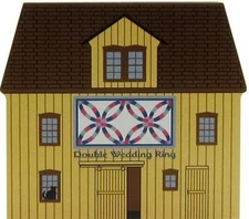 Cat's Meow Village Amish Keepsake Double Wedding Ring Quilt Barn #14-513