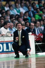 Rick Pitino Head Coach New York Knicks reacts to a play v Boston C- Old Photo