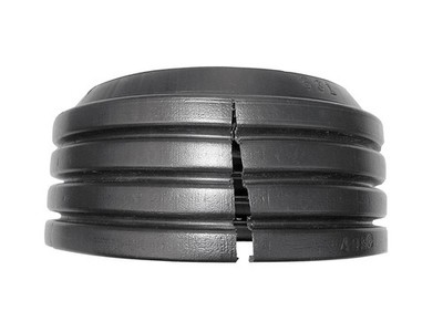 ADS 0631AA HDPE Black Snap-on Solid Split End Cap 6 Dia. x 3.5 D in.